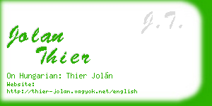 jolan thier business card